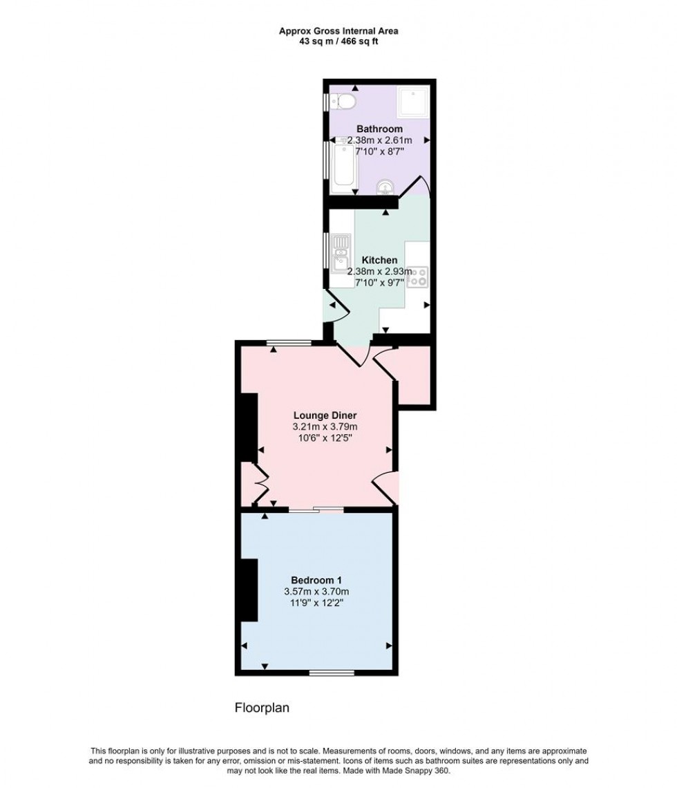 Floorplan for Flat on Buckingham Street, Wolverton