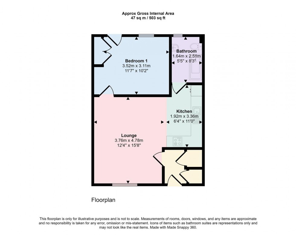 Floorplan for Flat 2, 152-154 Watling Street East, Towcester