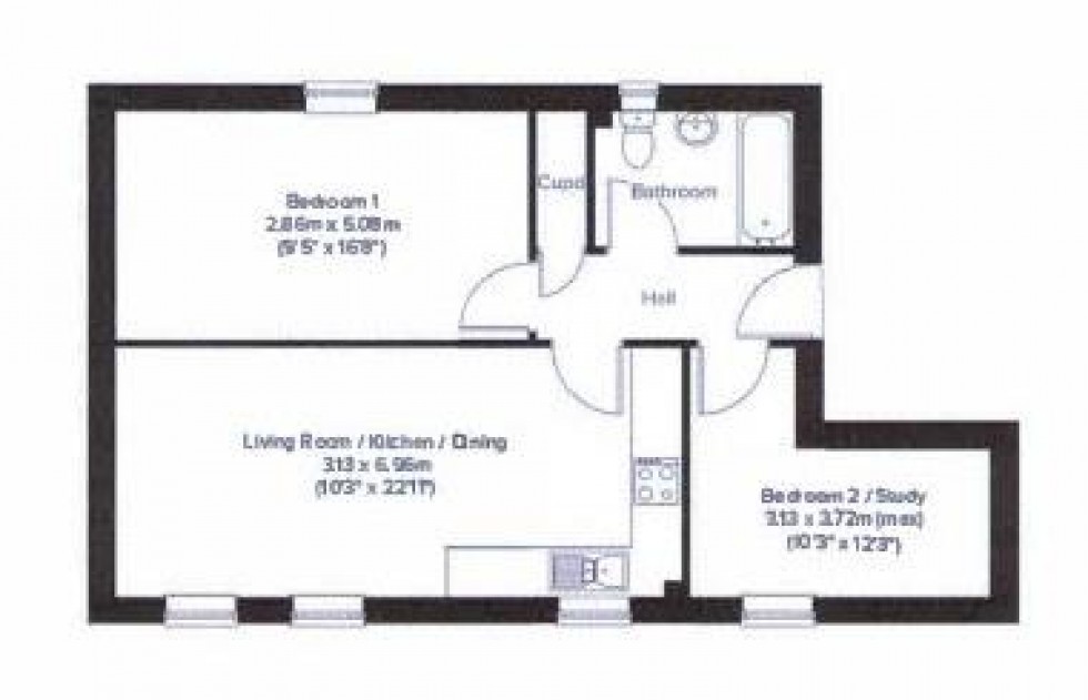 Floorplan for Long Morris,, The Furlongs, Towcester,