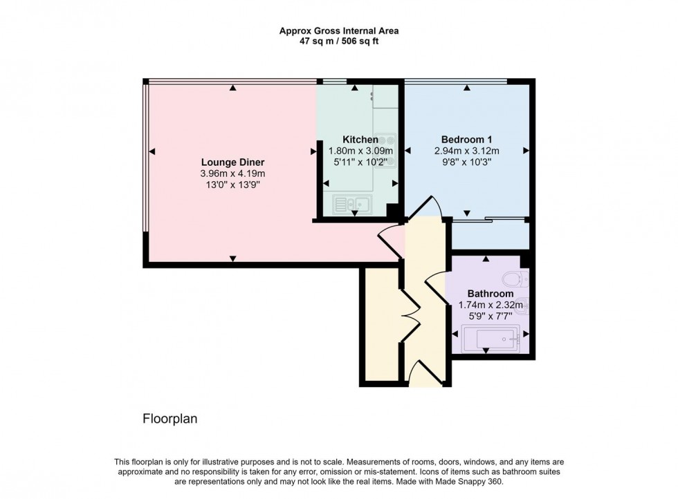 Floorplan for Manhattan House, 401 Witan Gate, Milton Keynes